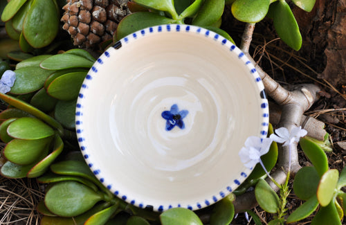 Medium Cobalt Daisy Porcelain Bowl