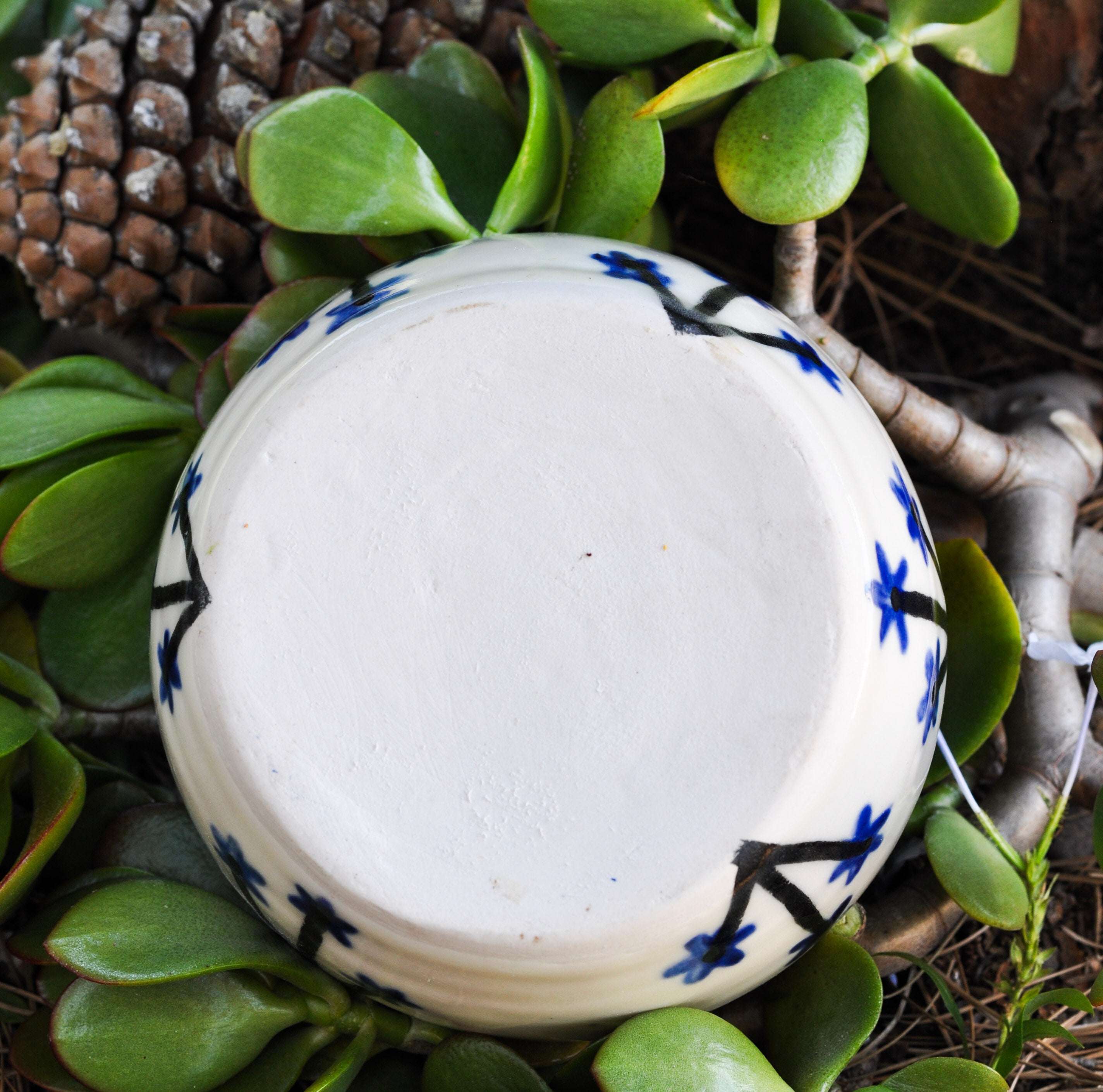 Medium Cobalt Daisy Porcelain Bowl
